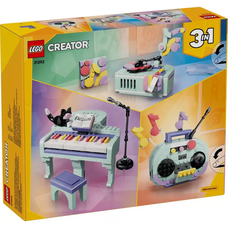 LEGO Creator 3 en 1 31392 Piano decorativo con gato (485 piezas)