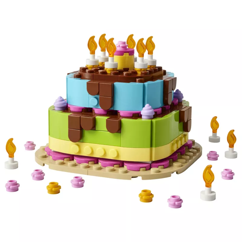 LEGO 40815 Tarta de cumpleaños - tarta con velas para construir (219 piezas)