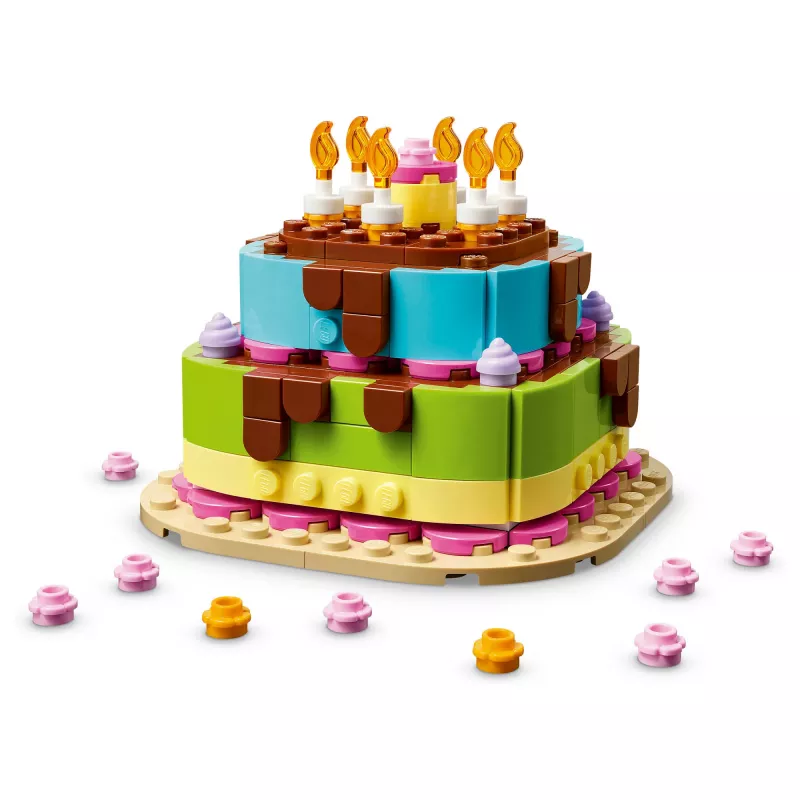 LEGO 40815 Tarta de cumpleaños - tarta con velas para construir (219 piezas)