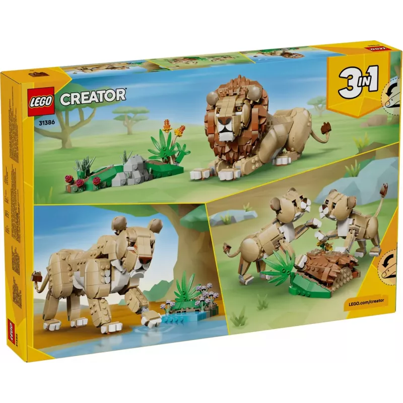 LEGO Creator 3 en 1 31386 Animales salvajes: león majestuoso (839 piezas)