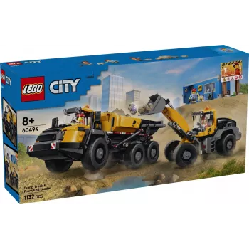LEGO City 60494 Camión volquete y pala cargadora (1132 piezas)