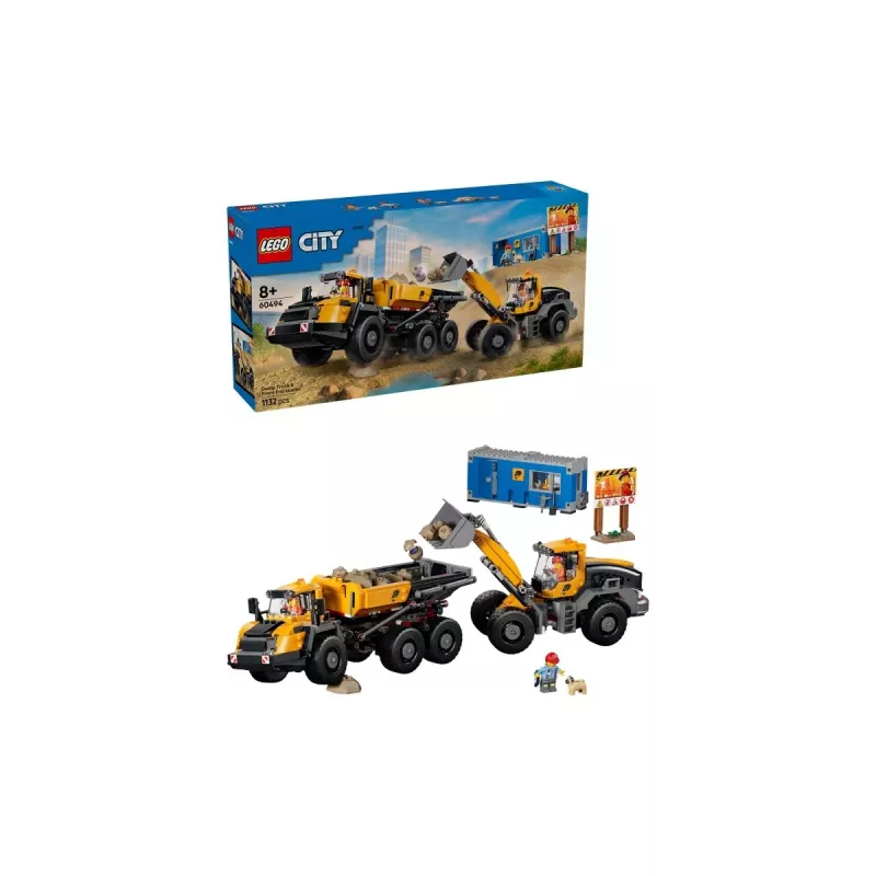 LEGO City 60494 Camión volquete y pala cargadora (1132 piezas)