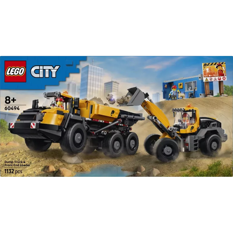 LEGO City 60494 Camión volquete y pala cargadora (1132 piezas)