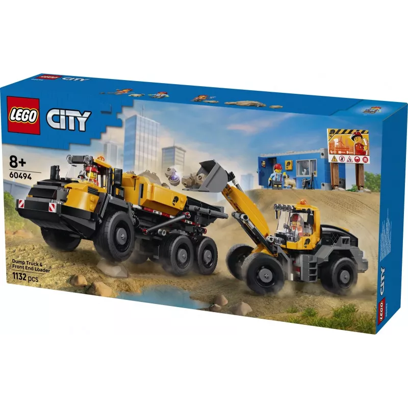 LEGO City 60494 Camión volquete y pala cargadora (1132 piezas)