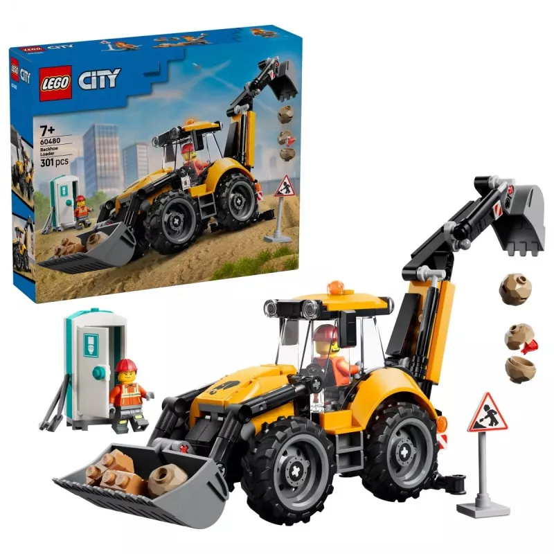 LEGO City 60480 Cargadora excavadora amarilla (301 piezas)