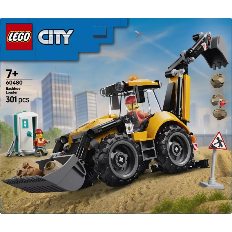 LEGO City 60480 Cargadora excavadora amarilla (301 piezas)