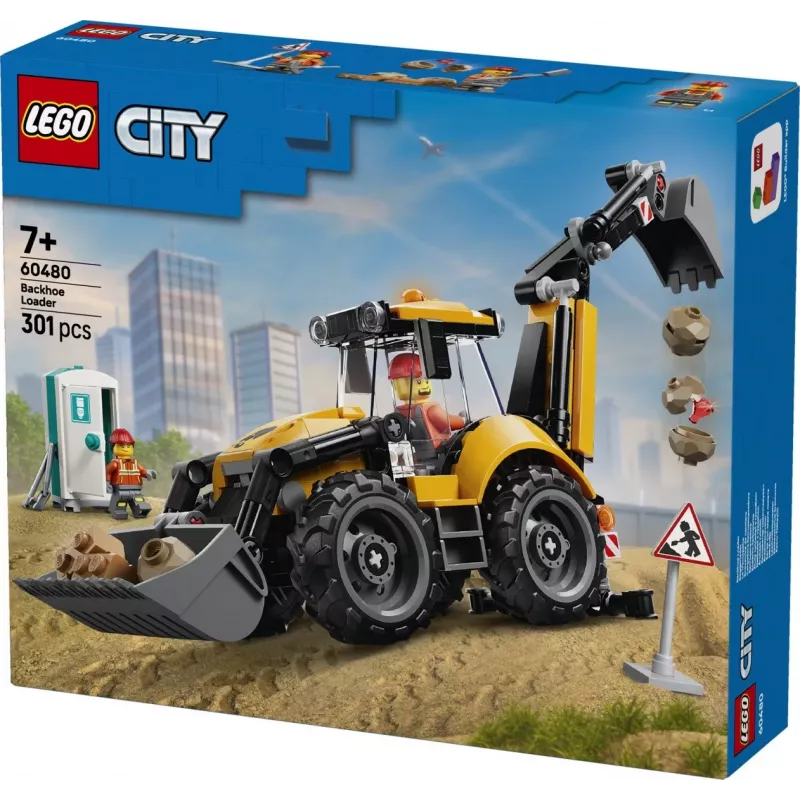 LEGO City 60480 Cargadora excavadora amarilla (301 piezas)