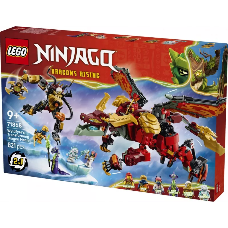 LEGO NINJAGO 71868 Mech dragón transformable de Wyldfyre (821 piezas)