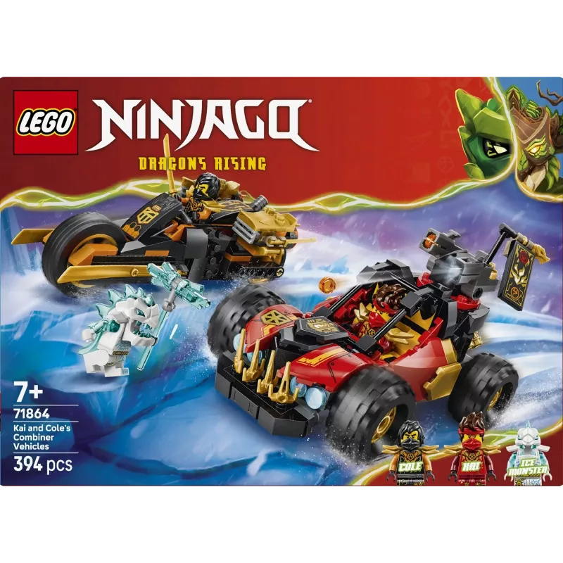 LEGO NINJAGO 71864 Vehículos combinados de Kai y Cole (394 piezas)