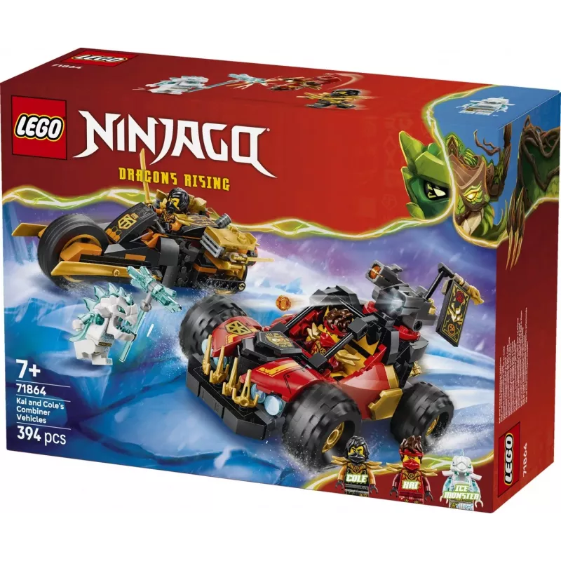 LEGO NINJAGO 71864 Vehículos combinados de Kai y Cole (394 piezas)