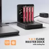 AXAGON ADSA-M2C44 Estación de acoplamiento USB4 40Gbps para 4 bahías M.2 NVMe SSD con función de clonación sin conexión, aluminio, refrigeración activa