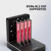 AXAGON ADSA-M2C44 Estación de acoplamiento USB4 40Gbps para 4 bahías M.2 NVMe SSD con función de clonación sin conexión, aluminio, refrigeración activa