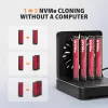 AXAGON ADSA-M2C44 Estación de acoplamiento USB4 40Gbps para 4 bahías M.2 NVMe SSD con función de clonación sin conexión, aluminio, refrigeración activa