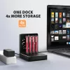 AXAGON ADSA-M2C44 Estación de acoplamiento USB4 40Gbps para 4 bahías M.2 NVMe SSD con función de clonación sin conexión, aluminio, refrigeración activa