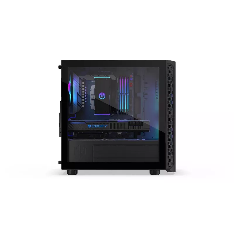 Caja de PC Endorfy Signum M30 ARGB — Micro Tower mATX, frontal de malla, 3 ventiladores ARGB de 120 mm, cristal templado, USB-C 20 Gb/s