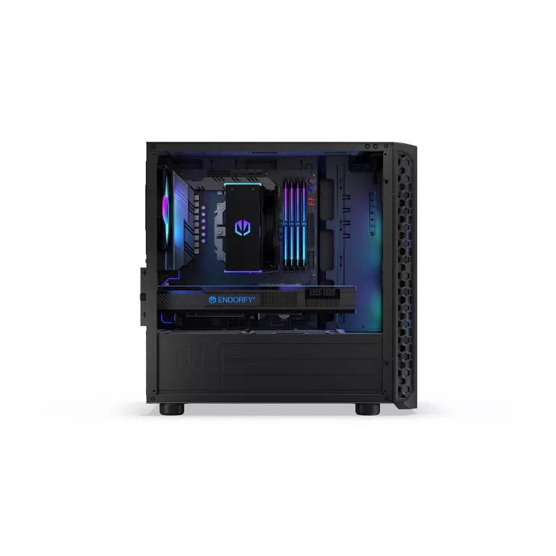Caja de PC Endorfy Signum M30 ARGB — Micro Tower mATX, frontal de malla, 3 ventiladores ARGB de 120 mm, cristal templado, USB-C 20 Gb/s