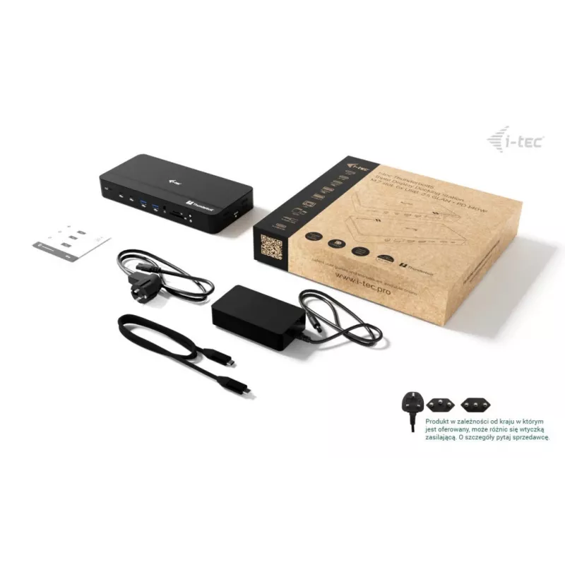 i-tec TB5 Triple Display Docking Station, 2x Thunderbolt 5, DP 2.1, 6x USB, ranura M.2 NVMe, LAN 2,5G, SD/microSD, Audio, PD 140W
