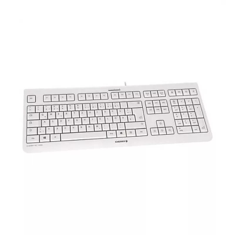 CHERRY KC 1000 Teclado USB con cable - Distribución QWERTY española, Gris claro