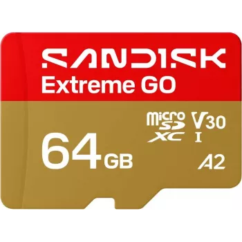 SanDisk Extreme microSDXC UHS-I 64GB Tarjeta de memoria con adaptador SD (170 MB/s, A2, V30, U3, Class 10)