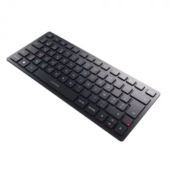 CHERRY KW 9200 MINI Wireless Teclado compacto, recargable, 2.4 GHz + Bluetooth + USB-C, Black (Belgian AZERTY) JK-9250BE-2