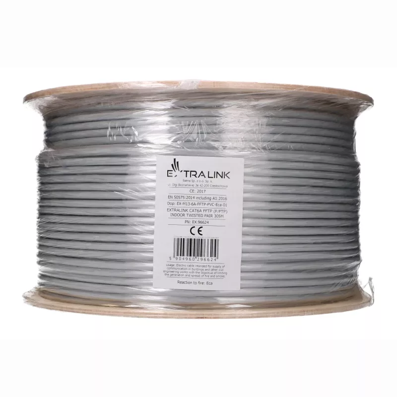 Extralink CAT6A F/FTP cable de instalación de interior de par trenzado 305 m EX.96624