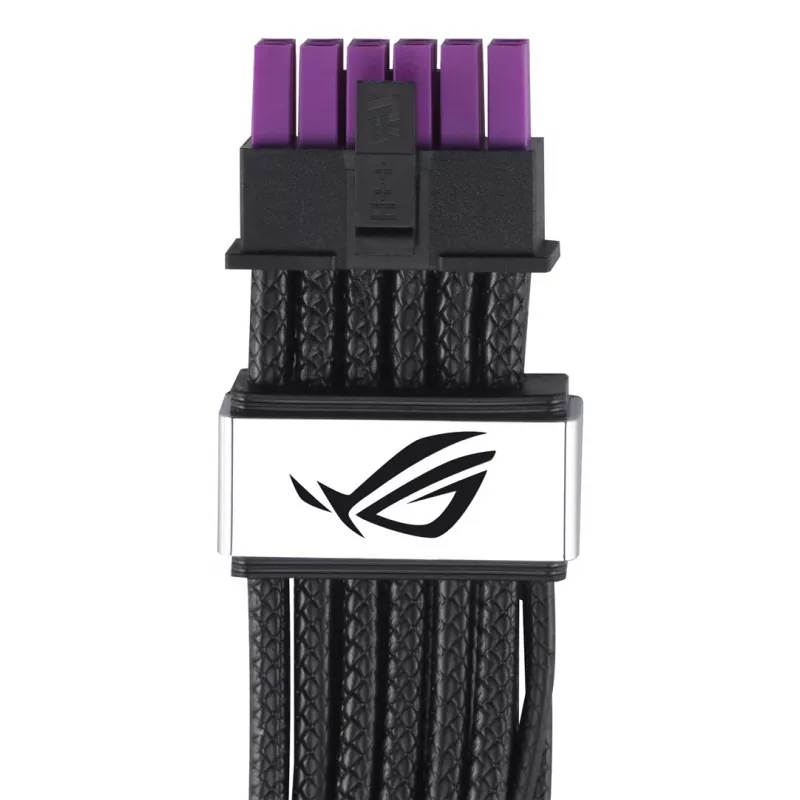 ASUS ROG Equalizer 12V-2x6 PCIe 5.1 / ATX 3.1 cable de alimentación GPU, 0,75 m, 16 AWG, Negro (90YE00BN-B0QA00)