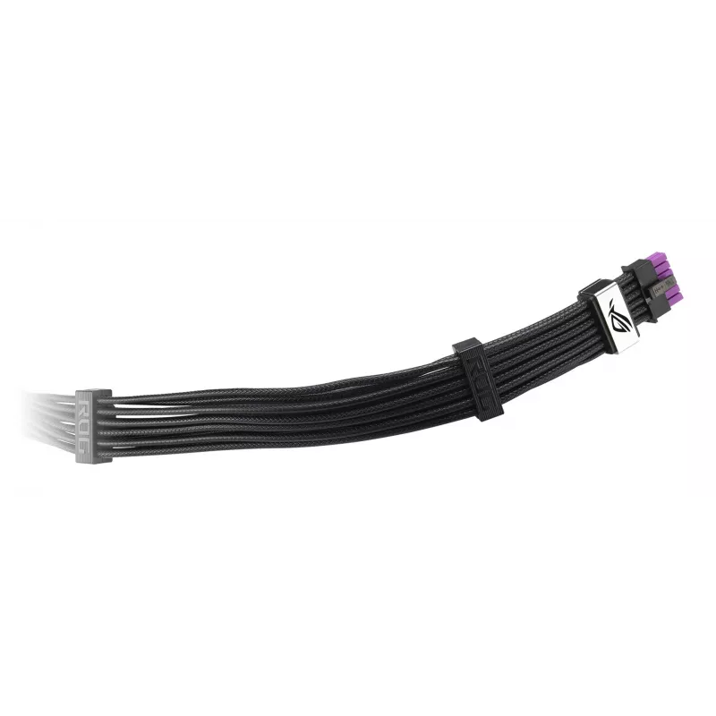 ASUS ROG Equalizer 12V-2x6 PCIe 5.1 / ATX 3.1 cable de alimentación GPU, 0,75 m, 16 AWG, Negro (90YE00BN-B0QA00)