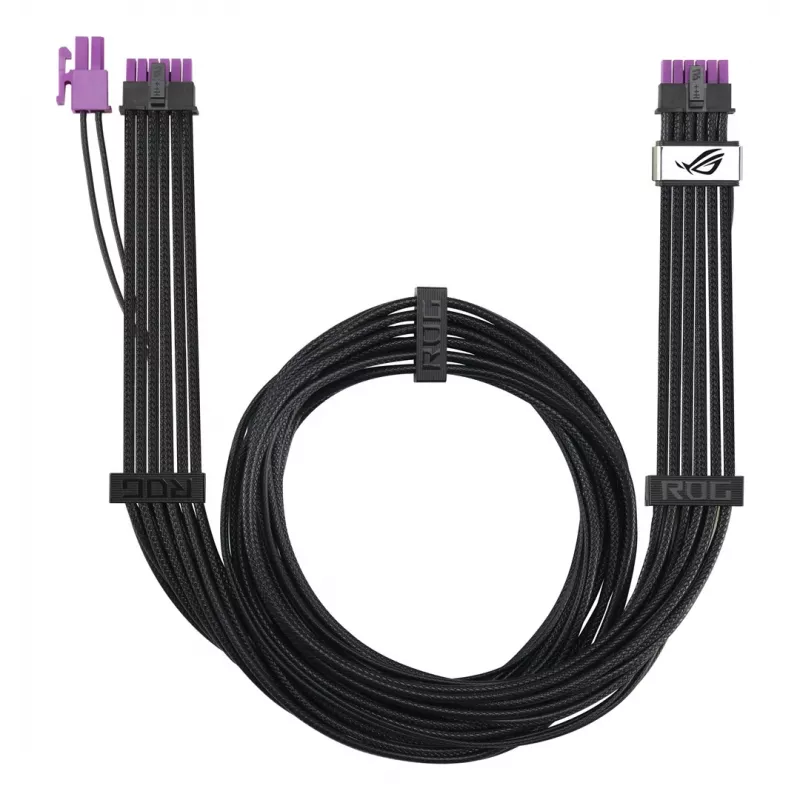 ASUS ROG Equalizer 12V-2x6 PCIe 5.1 / ATX 3.1 cable de alimentación GPU, 0,75 m, 16 AWG, Negro (90YE00BN-B0QA00)