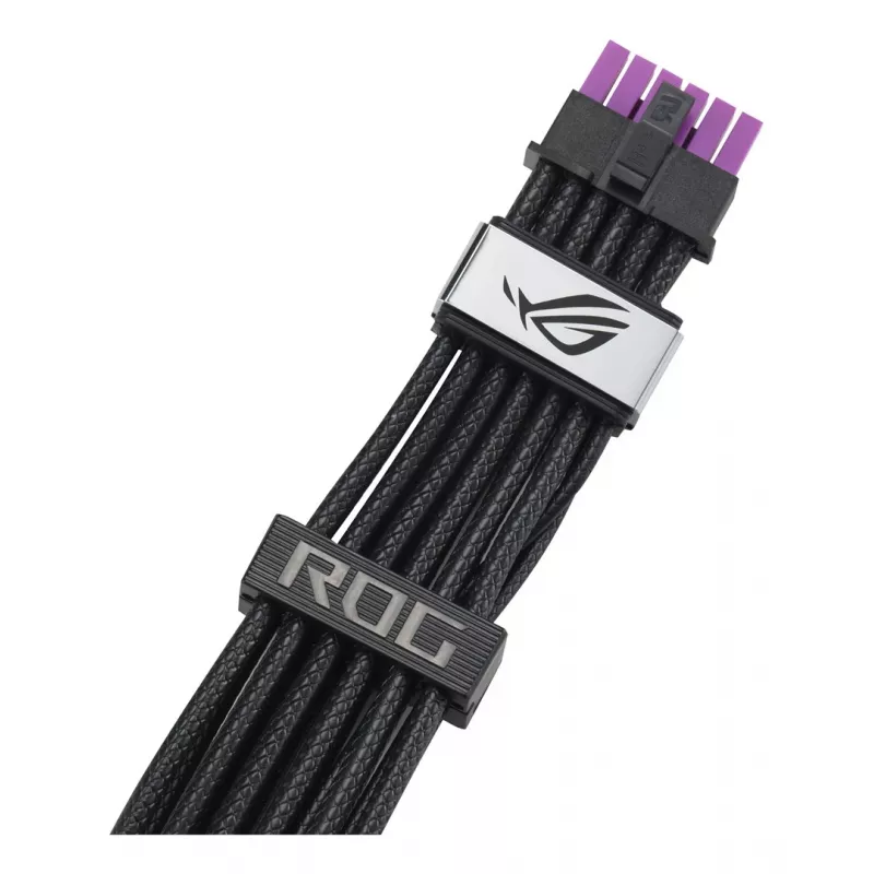 ASUS ROG Equalizer 12V-2x6 PCIe 5.1 / ATX 3.1 cable de alimentación GPU, 0,75 m, 16 AWG, Negro (90YE00BN-B0QA00)