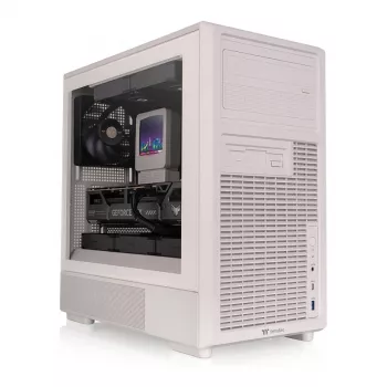 Thermaltake Retro 260 TG Beige — caja de PC Micro-ATX, cristal templado, 2 ventiladores de 120 mm, USB-C, soporte para radiador de 280 mm / GPU de 370 mm