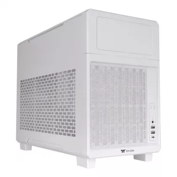 Thermaltake TR200 Snow White Caja de PC Micro-ATX CA-11L-00S6NN-00 (acero SPCC, soporte AIO de 360 mm, bahía de 5,25