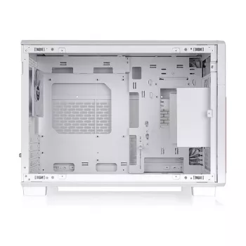 Thermaltake TR200 WS Snow White — Caja de PC Micro-ATX, mesh con frontal de madera auténtica, 1 ventilador de 120 mm, USB-C, soporte para radiador de 360 mm / GPU de 365 mm