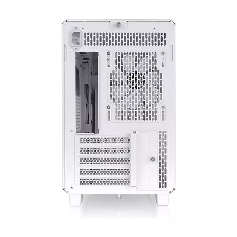 Thermaltake TR200 WS Snow White — Caja de PC Micro-ATX, mesh con frontal de madera auténtica, 1 ventilador de 120 mm, USB-C, soporte para radiador de 360 mm / GPU de 365 mm