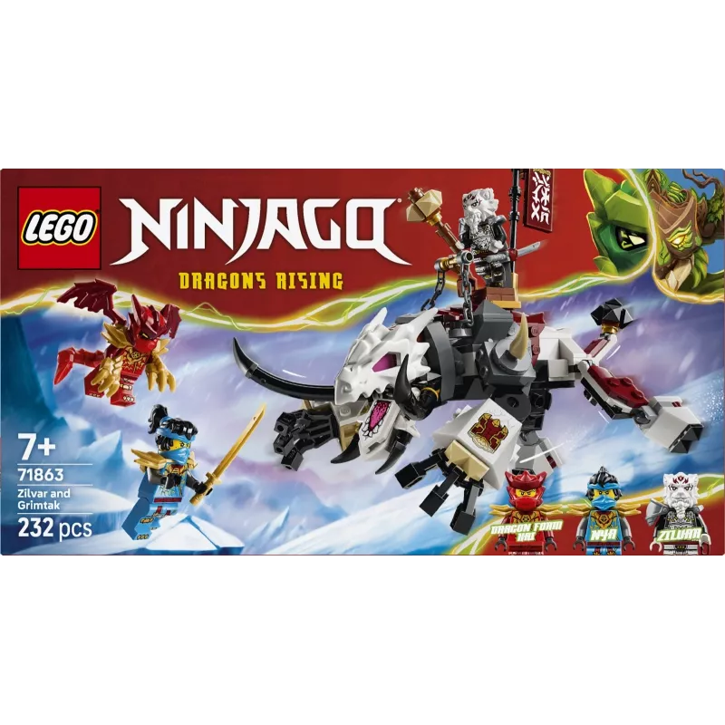 LEGO NINJAGO Zilvar y Grimtak la bestia dragón 71863