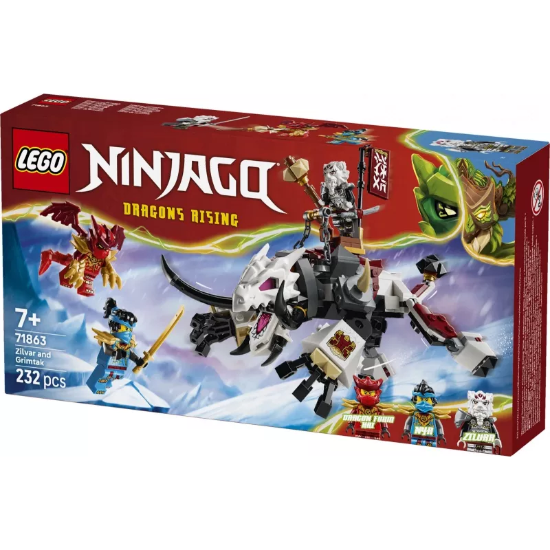 LEGO NINJAGO Zilvar y Grimtak la bestia dragón 71863