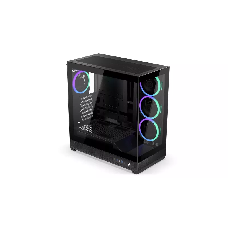 ENDORFY Fishtank 6000 Corona caja para PC semitorre - negra, doble cristal templado, 4 ventiladores ARGB, USB-C, E-ATX