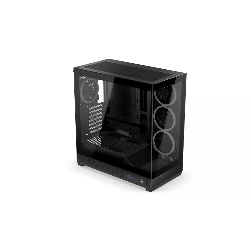 ENDORFY Fishtank 6000 Corona caja para PC semitorre - negra, doble cristal templado, 4 ventiladores ARGB, USB-C, E-ATX