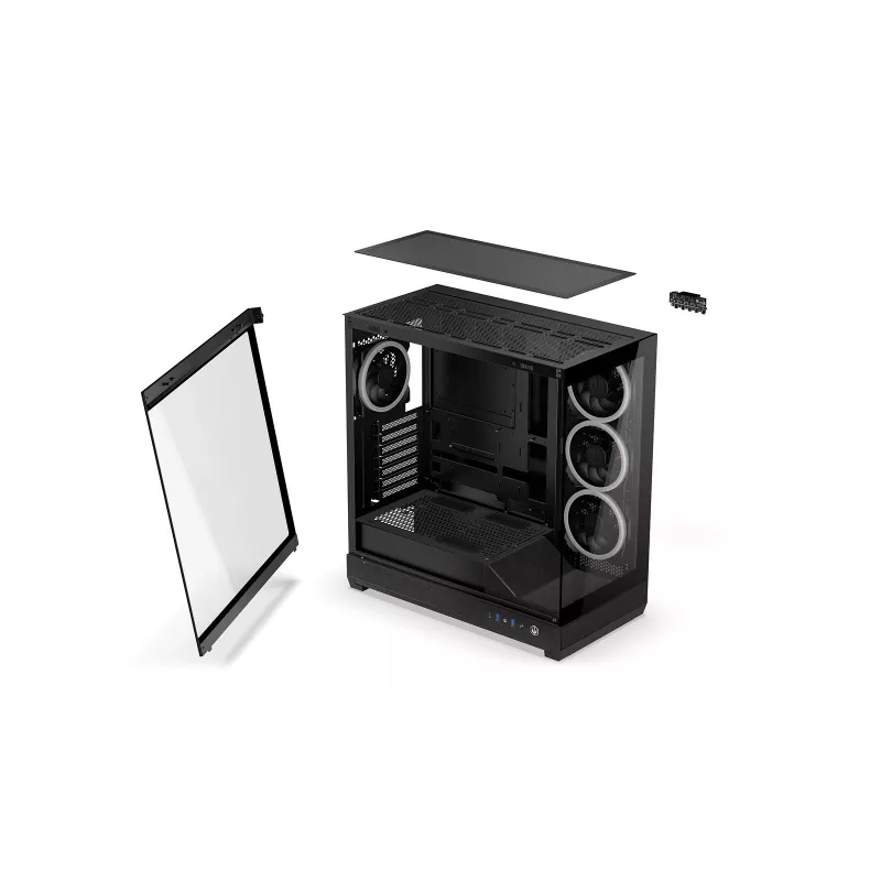 ENDORFY Fishtank 6000 Corona caja para PC semitorre - negra, doble cristal templado, 4 ventiladores ARGB, USB-C, E-ATX
