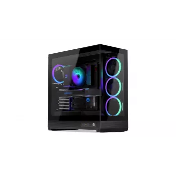 ENDORFY Fishtank 6000 Corona caja para PC semitorre - negra, doble cristal templado, 4 ventiladores ARGB, USB-C, E-ATX