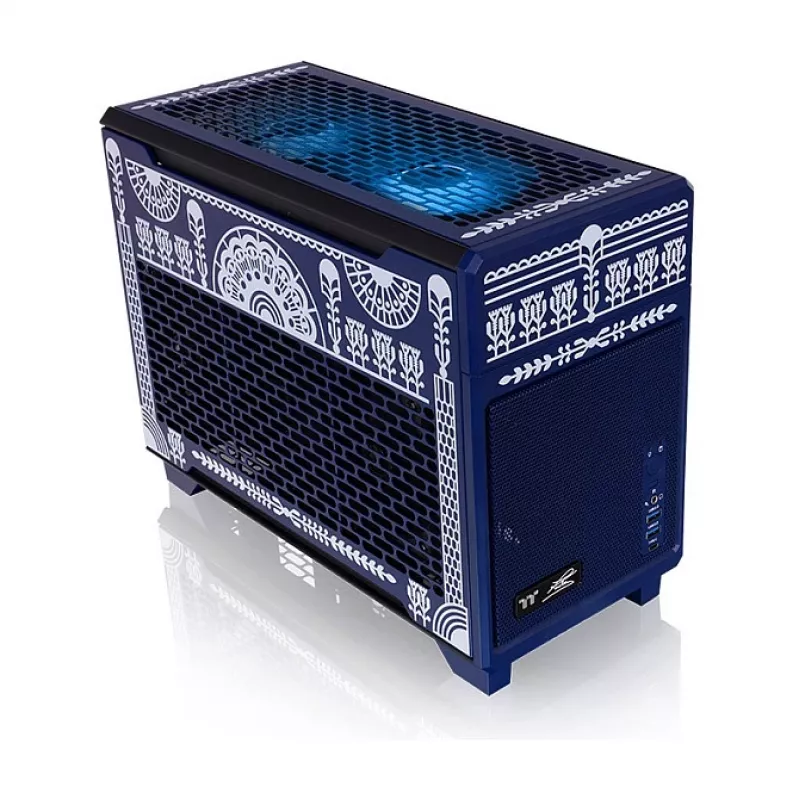 Thermaltake TR100 Koralie Edition caja Mini-ITX SFF Cobalt Blue - riser PCIe 4.0, fuente SFX, GPU 360mm - CA-11A-00SPNN-AR