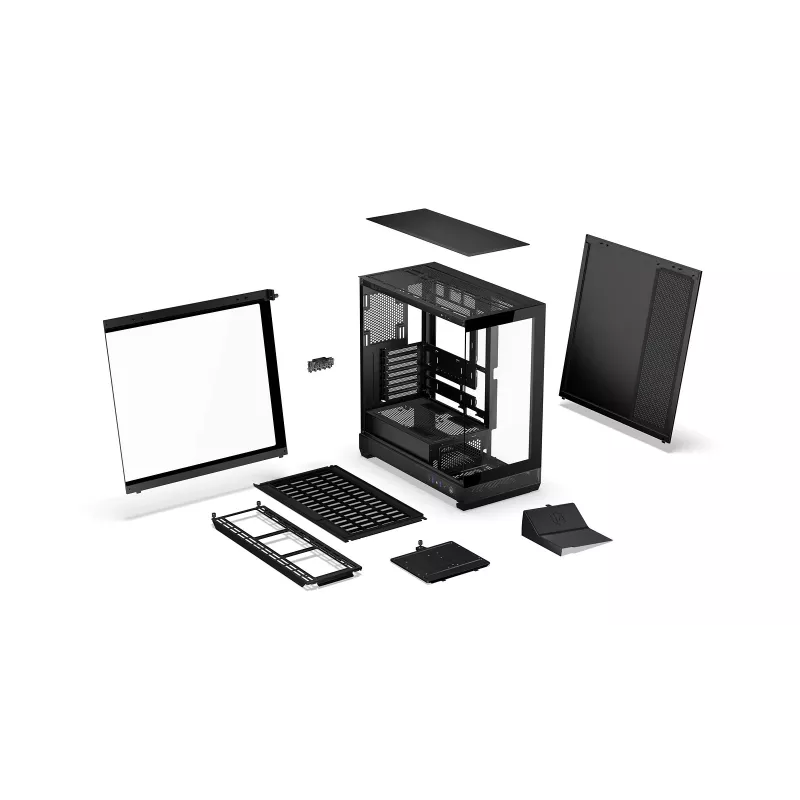 ENDORFY Fishtank 6000 Flex caja para PC semitorre - negra, doble cristal templado, USB-C, E-ATX, Back-Connect Ready (sin ventiladores)