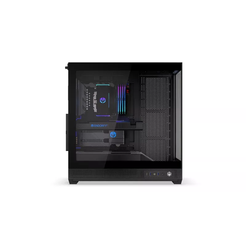 ENDORFY Fishtank 6000 Flex caja para PC semitorre - negra, doble cristal templado, USB-C, E-ATX, Back-Connect Ready (sin ventiladores)