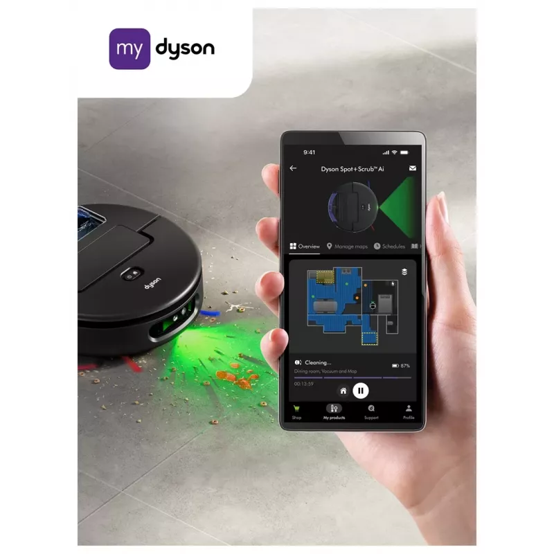 Dyson Spot+Scrub Ai robot aspirador fregasuelos 586183-01 negro