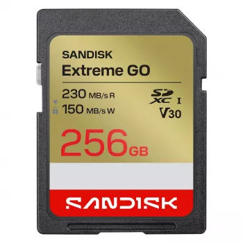 SanDisk Extreme GO tarjeta de memoria SD UHS-I 256GB, 230MB/s lectura / 150MB/s escritura, V30 U3 4K UHD