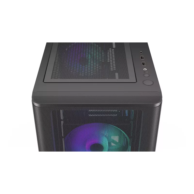 ENDORFY Ventum 400 ARGB caja para PC ATX - negra, cristal templado, 4 ventiladores Stratus 120 PWM ARGB, controlador ARGB y PWM, USB-C