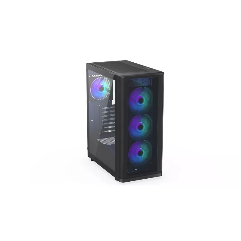ENDORFY Ventum 400 ARGB caja para PC ATX - negra, cristal templado, 4 ventiladores Stratus 120 PWM ARGB, controlador ARGB y PWM, USB-C