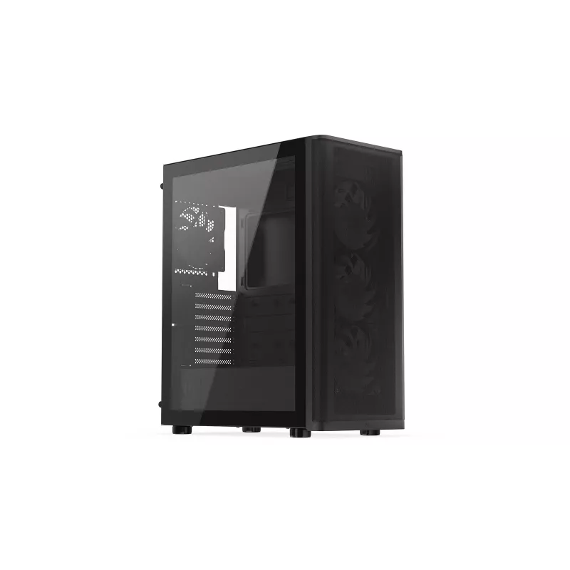 ENDORFY Ventum 400 ARGB caja para PC ATX - negra, cristal templado, 4 ventiladores Stratus 120 PWM ARGB, controlador ARGB y PWM, USB-C