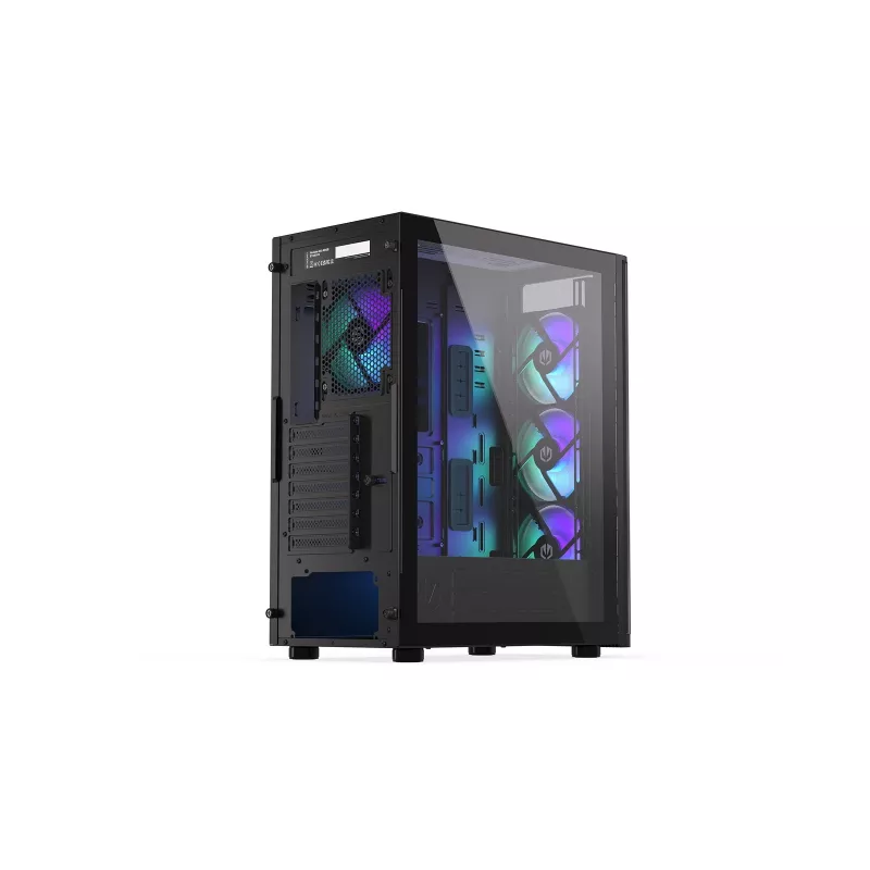 ENDORFY Ventum 400 ARGB caja para PC ATX - negra, cristal templado, 4 ventiladores Stratus 120 PWM ARGB, controlador ARGB y PWM, USB-C