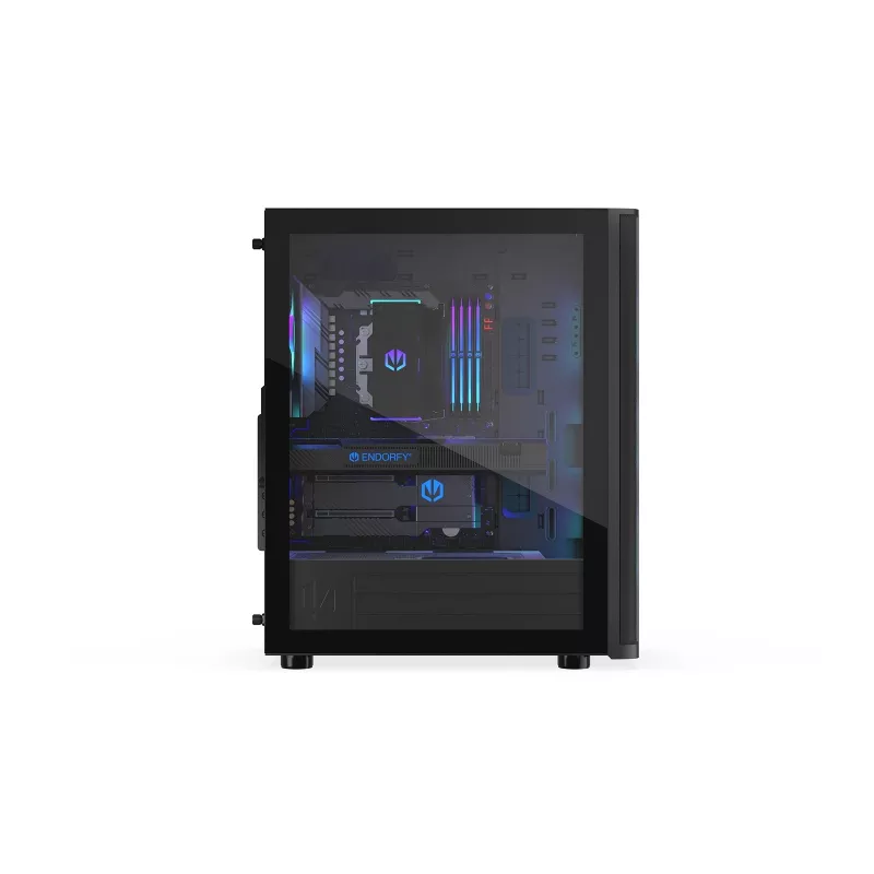 ENDORFY Ventum 400 ARGB caja para PC ATX - negra, cristal templado, 4 ventiladores Stratus 120 PWM ARGB, controlador ARGB y PWM, USB-C