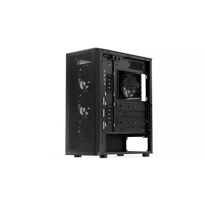 ENDORFY Ventum 400 ARGB caja para PC ATX - negra, cristal templado, 4 ventiladores Stratus 120 PWM ARGB, controlador ARGB y PWM, USB-C